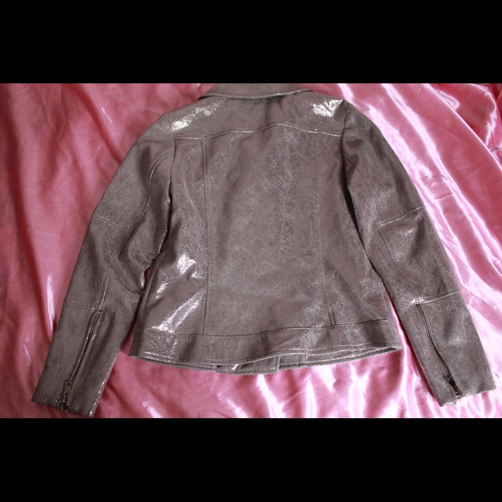 Metallic Gray/Silver Motorcycle Jacket - Picture 5 of 5